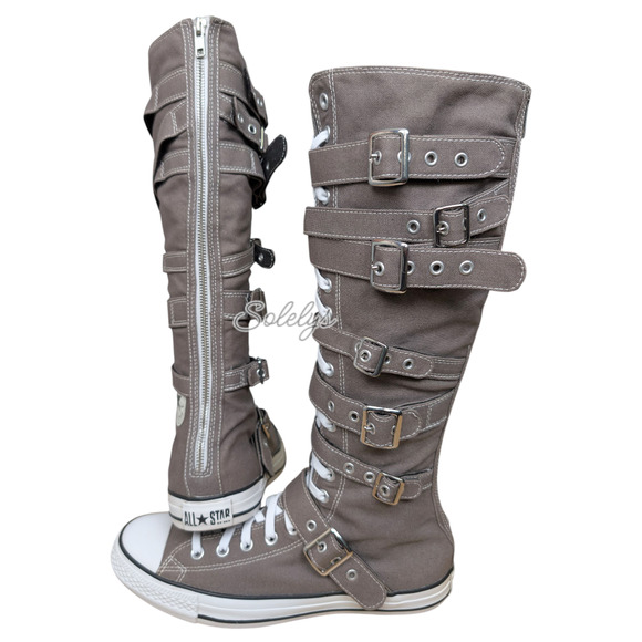 Converse 2012 XXHI 7 Strap Buckle Zipper Knee High Sneaker Boot M9.5 W11.5 RARE - Picture 14 of 14